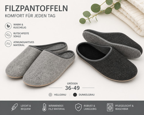 Herren damen filzpantoffeln - herren,