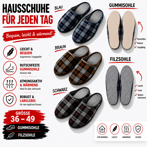 Herren damen filzpantoffeln - herren,