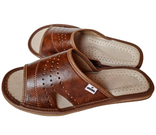 Herren leder hausschuhe - herren,