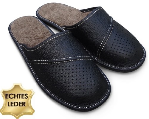 Herren leder hausschuhe - herren,
