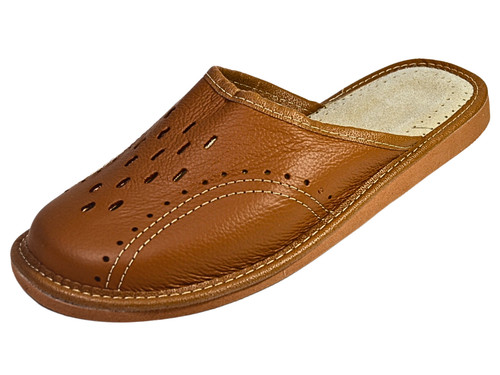 Herren leder hausschuhe braun - herren,