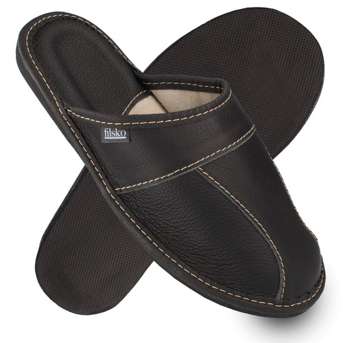 Herren leder hausschuhe - herren,