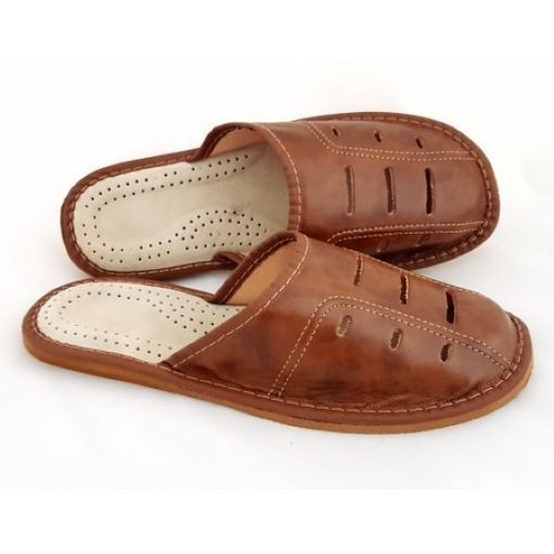 Herren leder pantoffeln - leder,