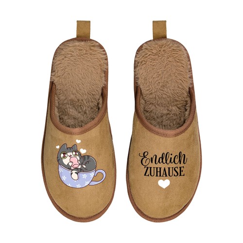 Pantoffeln endlich zuhause - endlich,
