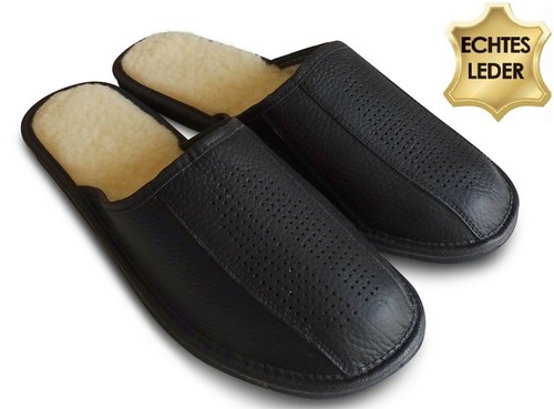Herren leder hausschuhe - herren,